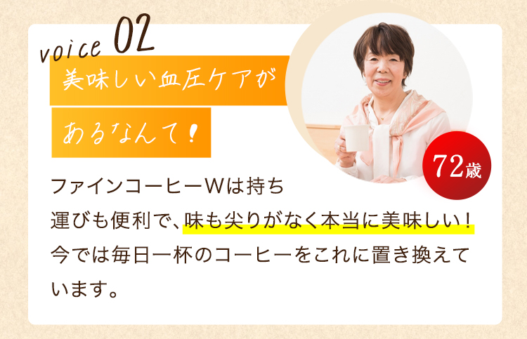 血圧が高めの方のファインコーヒーW